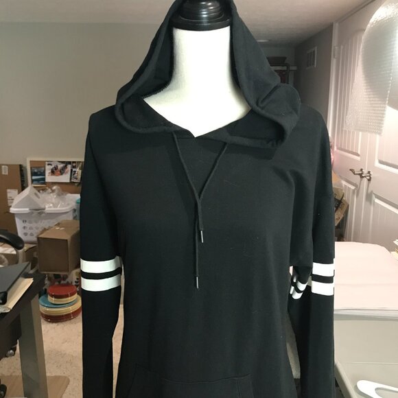 Women's Soho by NYC black Hoodie sweatshirt dress Size M - Picture 2 of 8